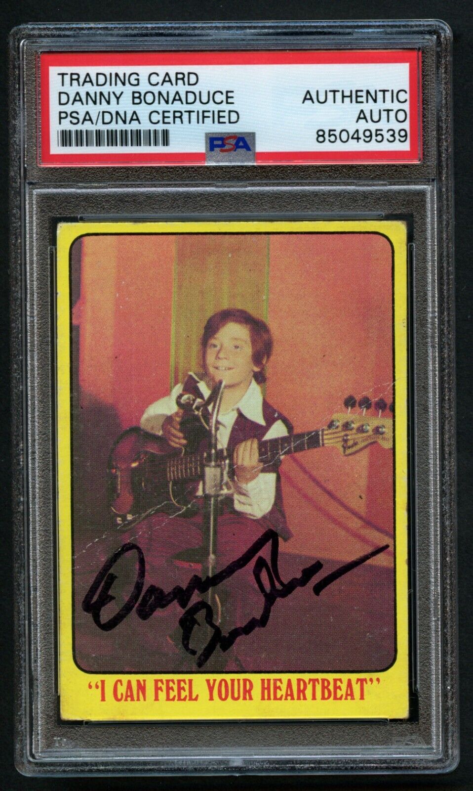 Danny Bonaduce #37 CREASED signed autograph 1970 Partridge Family Card PSA Slab