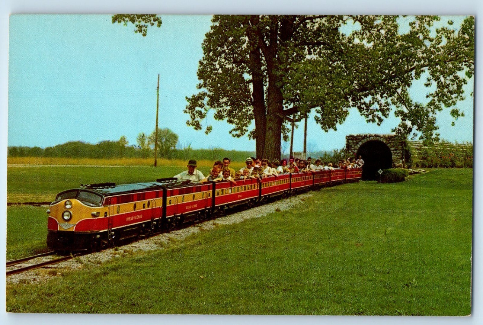 c1960 Canandaigua New York Postcard Pacemaker Miniature Train Ride Roseland Park