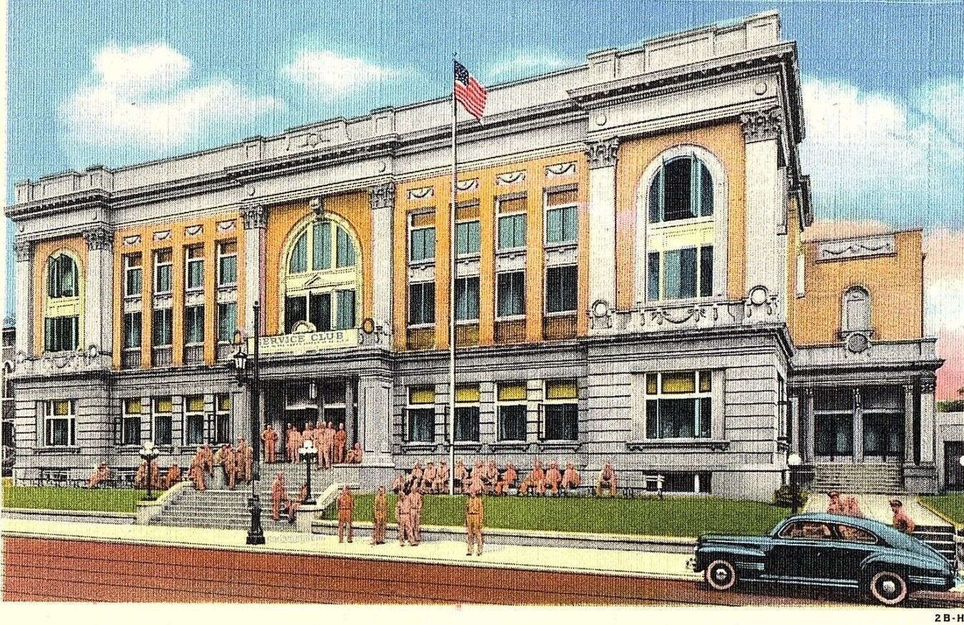 Postcard Louisville Kentucky KY Military Service Club WWII 1940\'s Vintage Linen