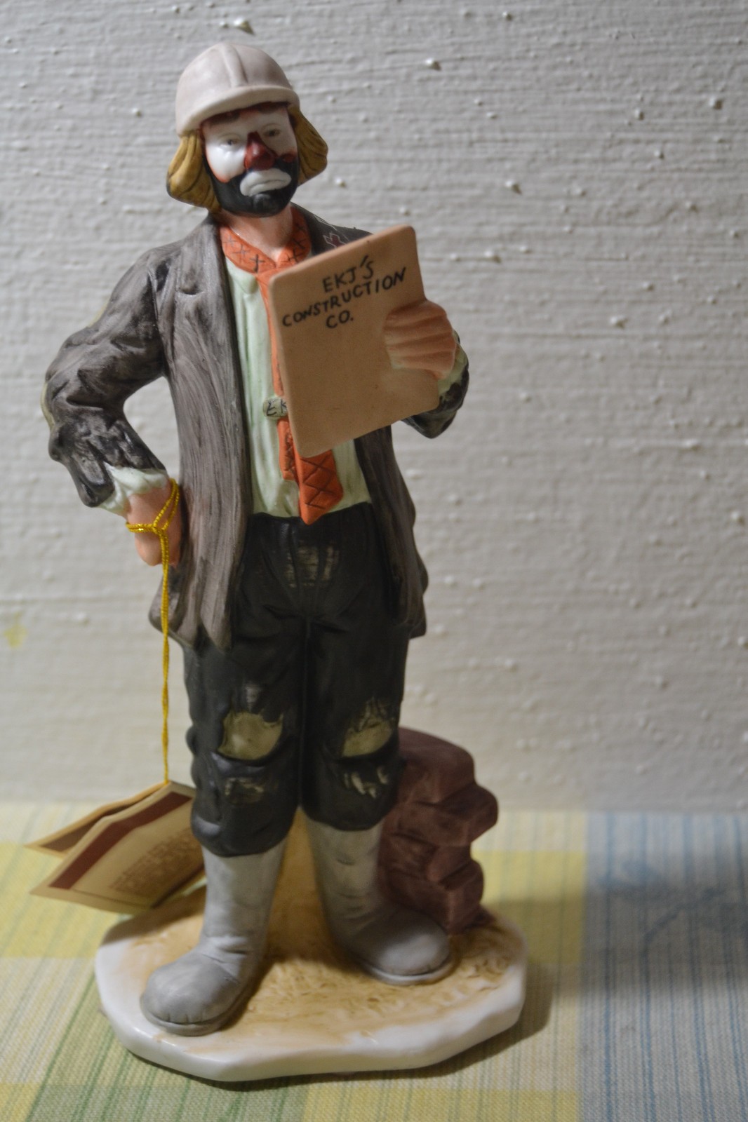 Vintage Flambro Emmett Kelly Jr Porcelain Constuction/Engineer Hobo Clown Vintage Flambro Emmett Kelly Jr Porcelain Constuction/Engineer Hobo Clown