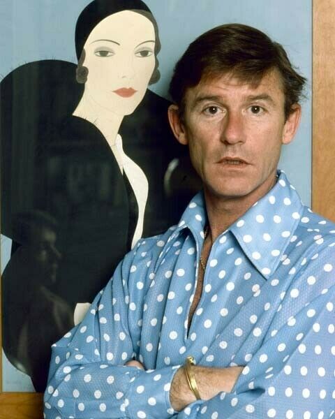 Roddy McDowall 1970\'s portrait in blue polka dot shirt 24x36 inch Poster