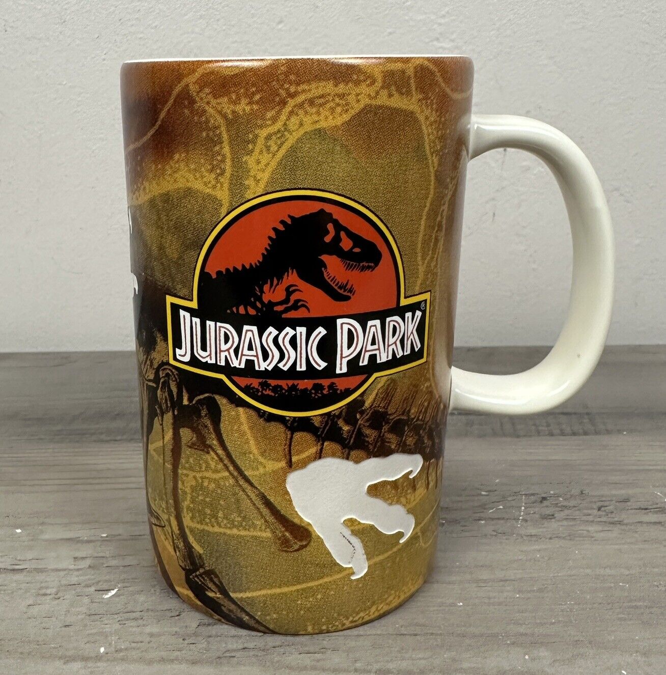 Jurassic Park Coffee Mug Universal Studios 3D Imprinted Footprints Dinosaur 2011