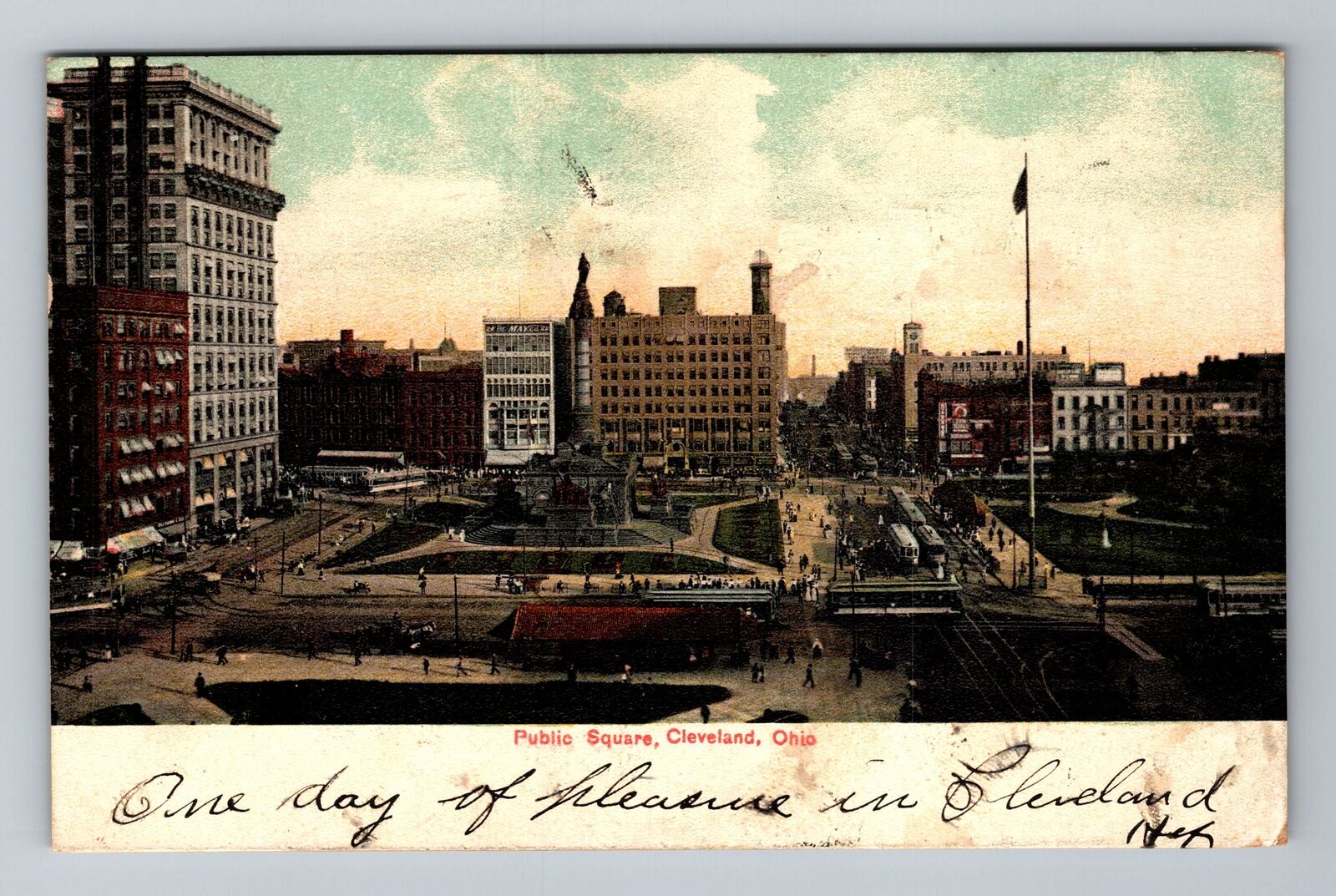 Cleveland OH-Ohio, Public Square, Air View, c1907, Vintage Postcard