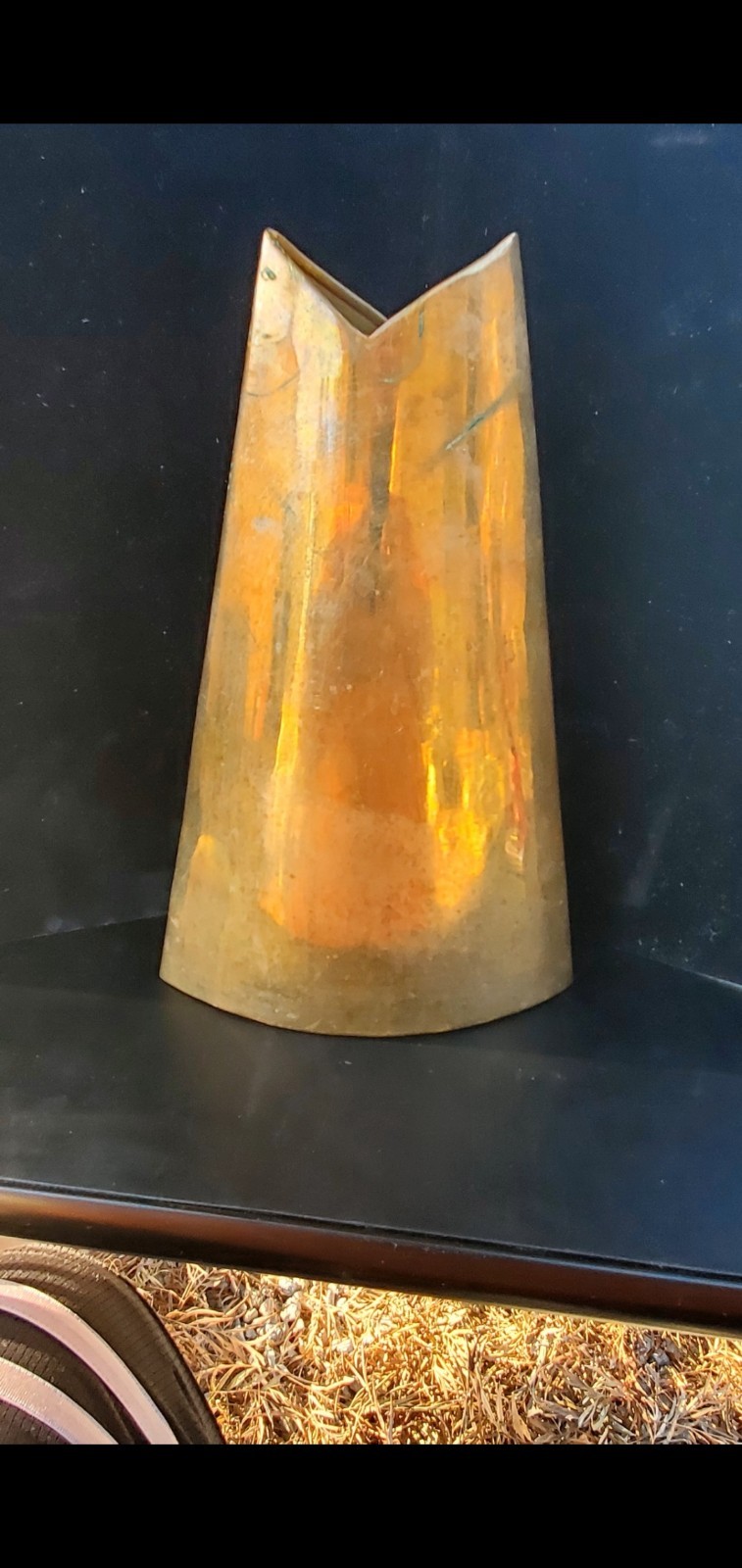 Vintage MCM Modernist James Johnston 13” Art Brass Vase Vessel Vintage MCM Modernist James Johnston 13” Art Brass Vase Vessel