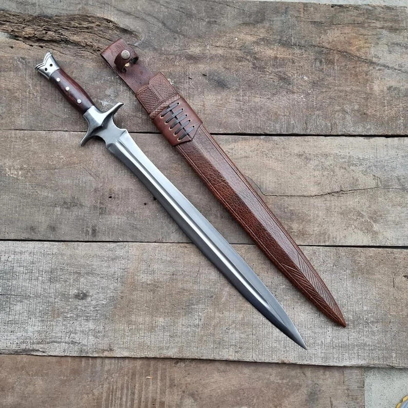 Hand-Forged 26” Celtic Style Sword | Medieval Inspired Collectible with Sheath