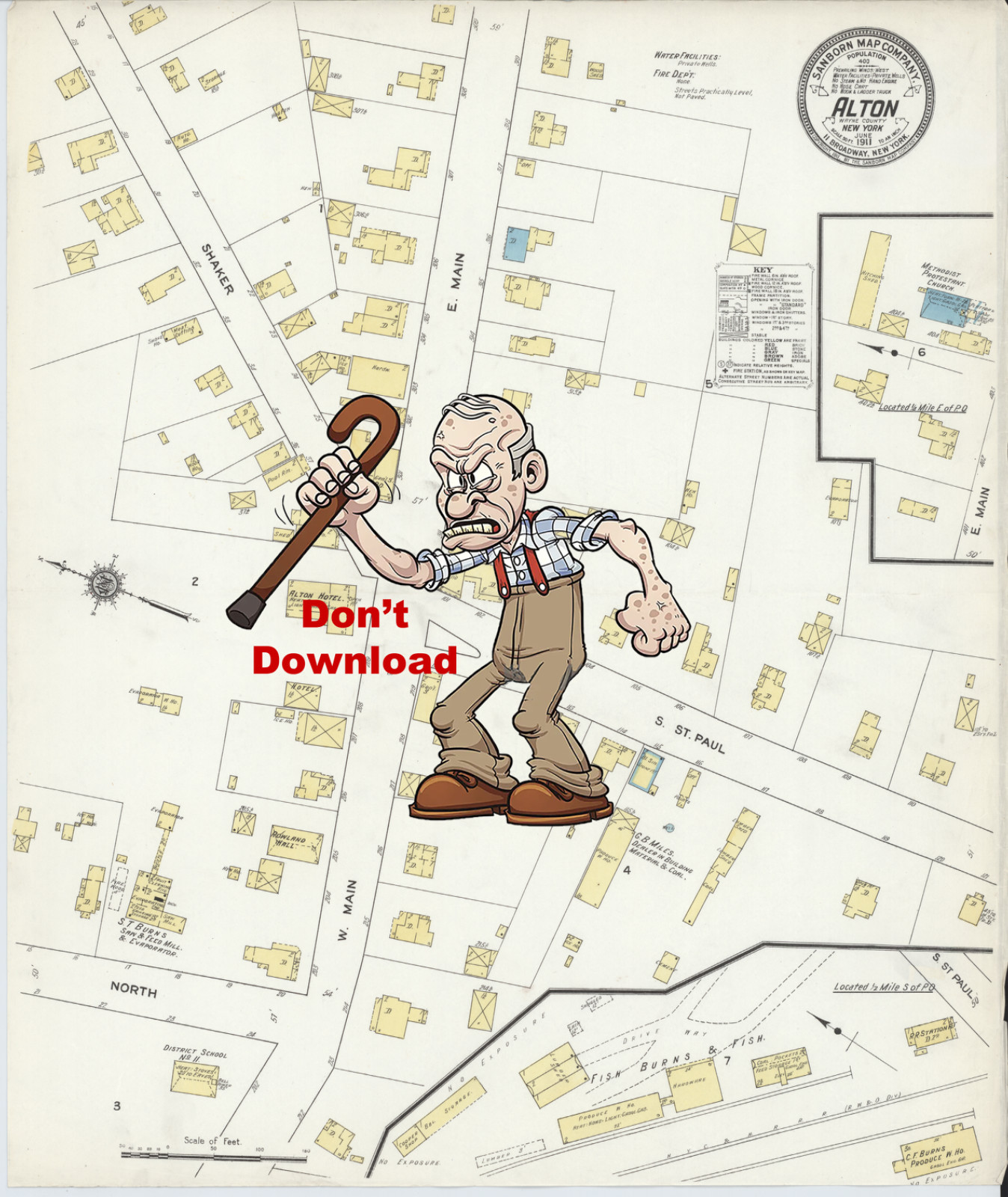 1911 Map Alton  New York Highly Detailed Street Map  16\
