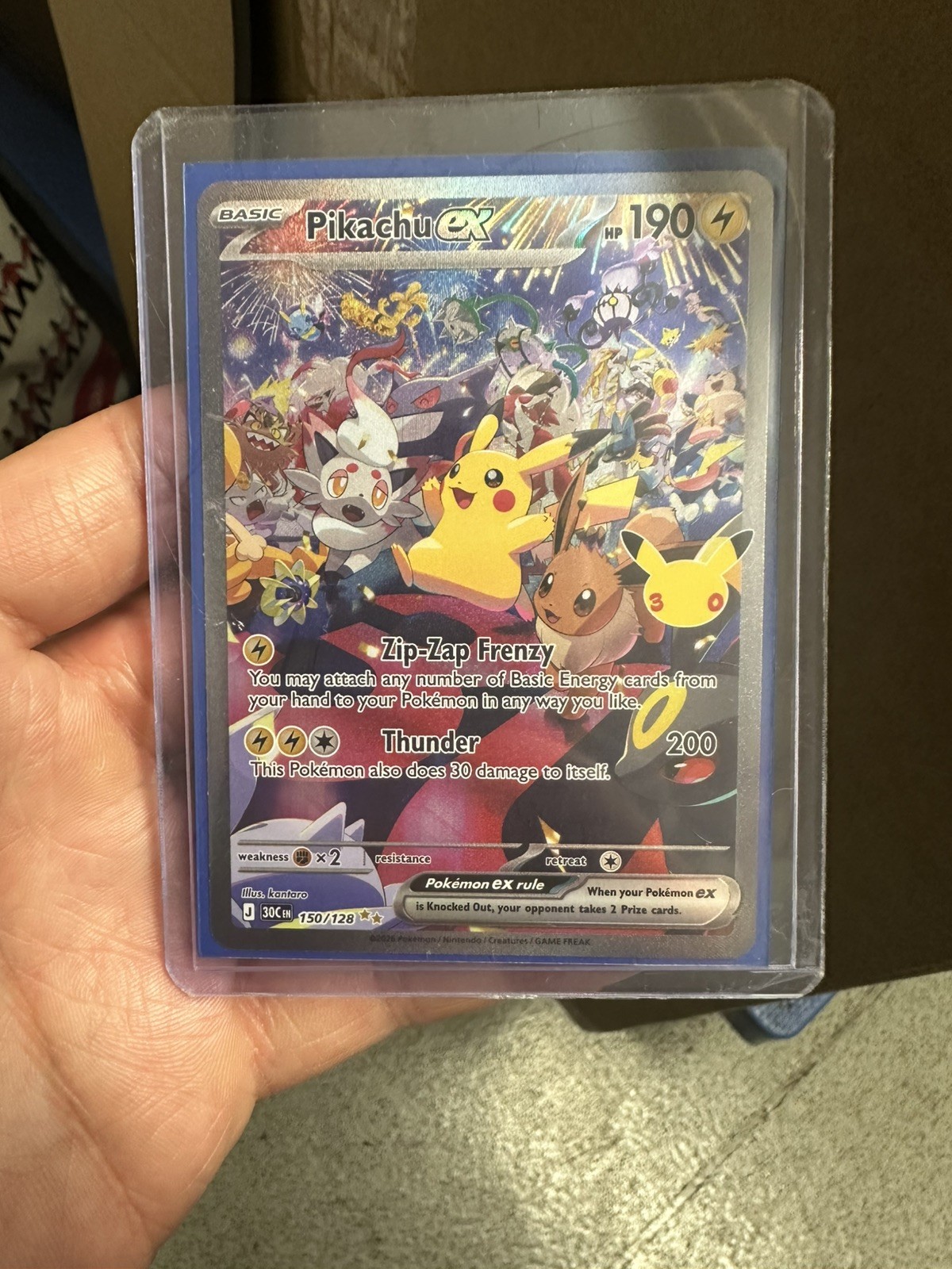 Pokemon 30th anniversary Pikachu ex (150/128) 30th Anniversary SIR