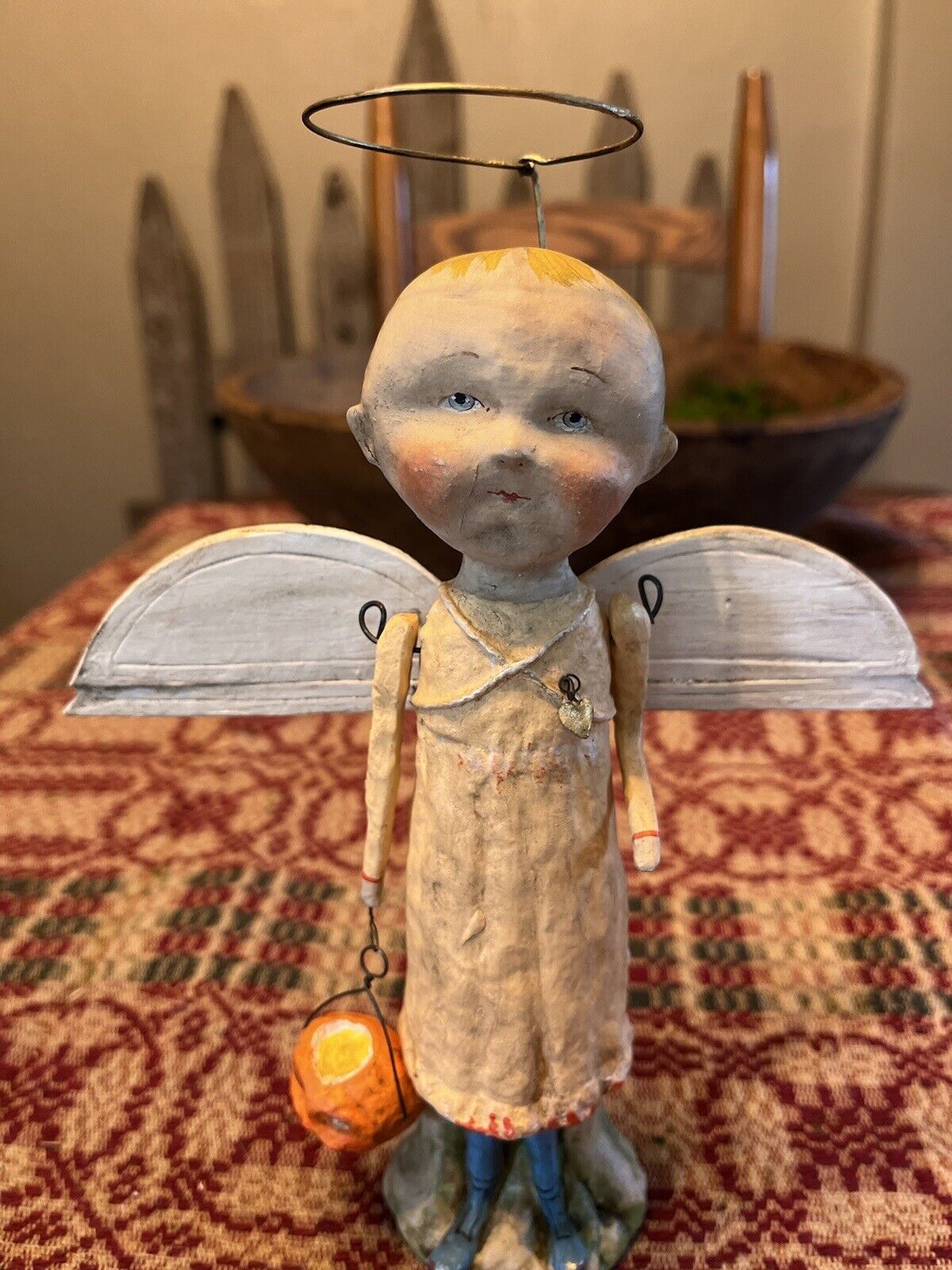 Debbee Thibault Angel Of The Pumpkin Patch Figurine 9 1/2 Inch Tall