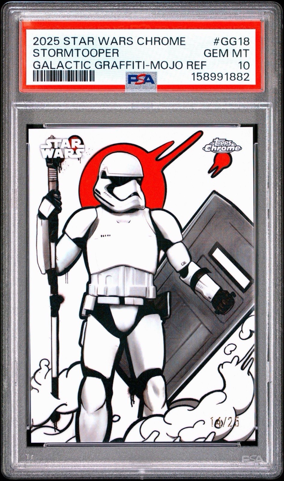 2025 Star Wars Topps Chrome Stormtrooper Galactic Graffiti GG18 Mojo /25 PSA 10 2025 Star Wars Topps Chrome Stormtrooper Galactic Graffiti GG18 Mojo /25 PSA 10
