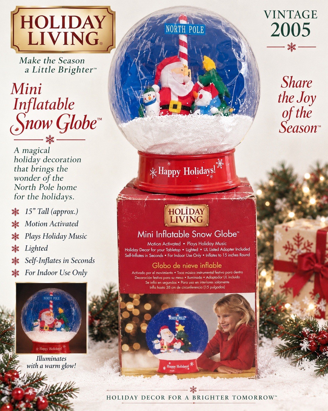 Gemmy 2005 Mini Inflatable Christmas Snow Globe 15 Gemmy 2005 Mini Inflatable Christmas Snow Globe 15