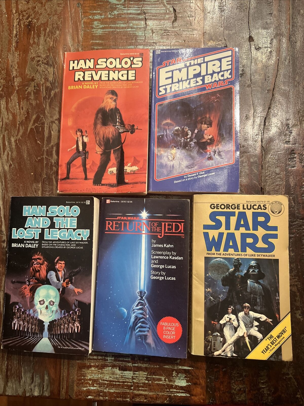 Lot Of 5 Vintage Ballantine Star Wars Books George Lucas Han Solo