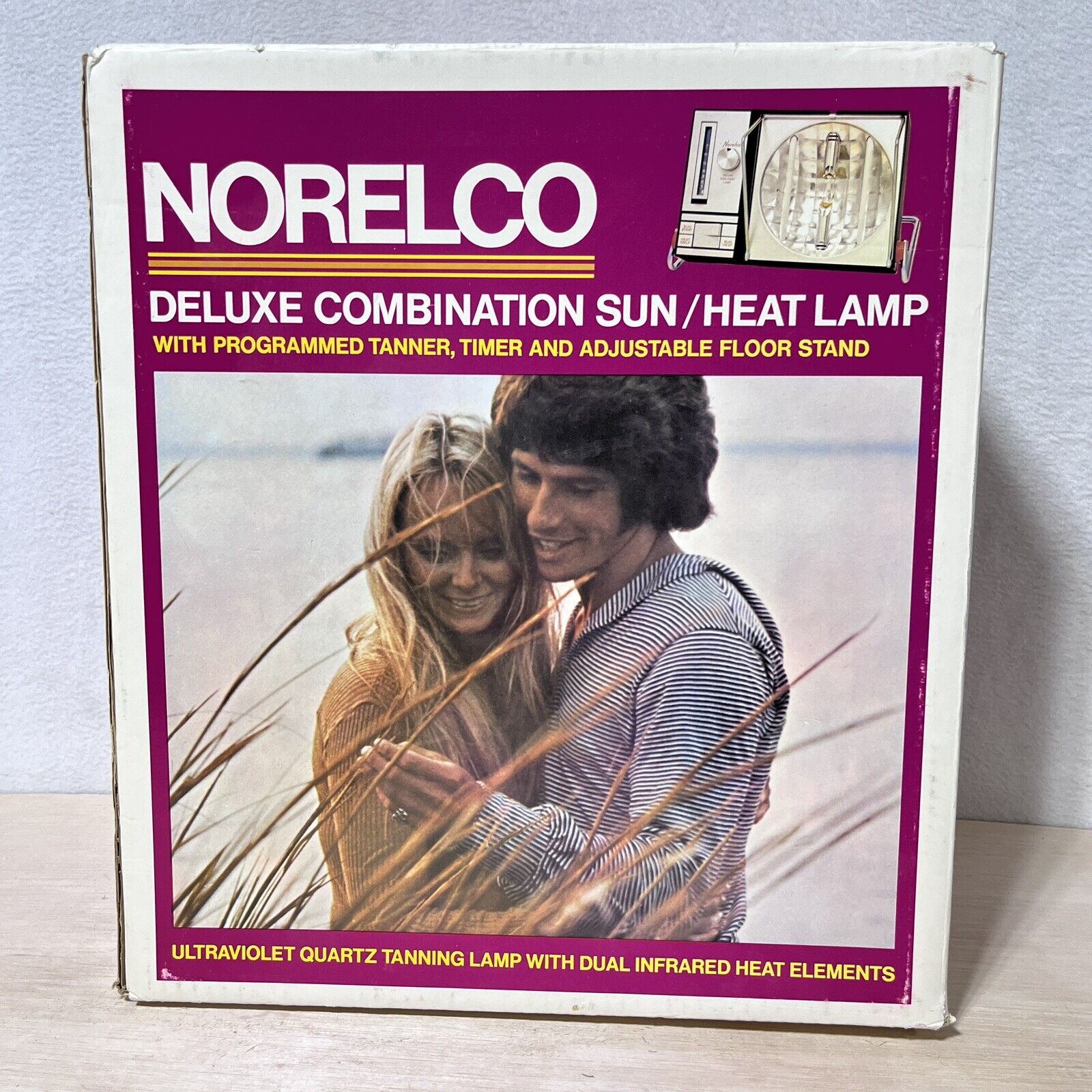 Vintage Rare Norelco Sun Lamp HP 3110WS Combination Heat Tanning Lamp Light