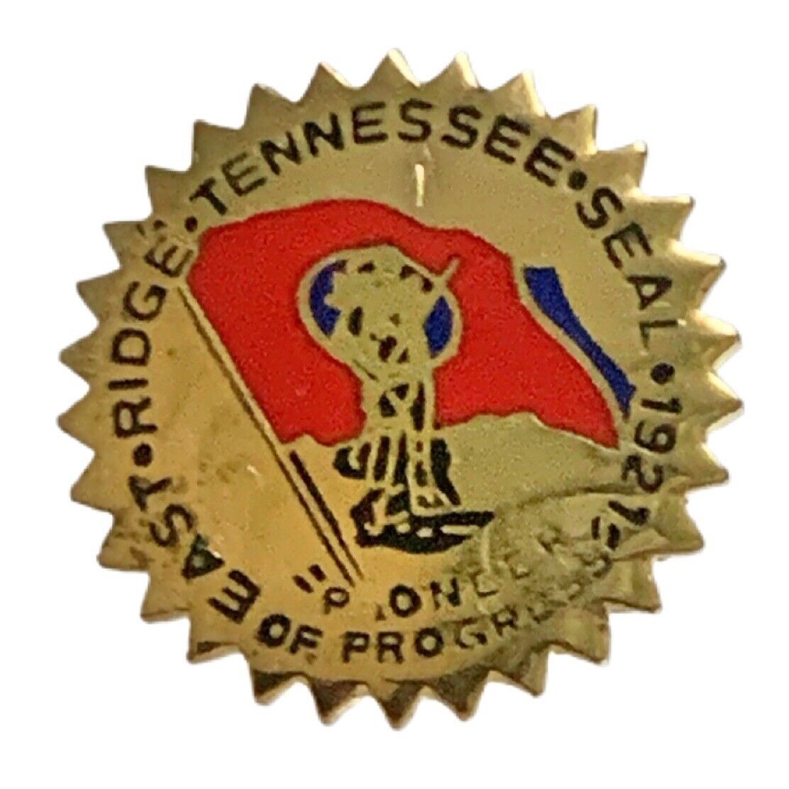 Vintage East Ridge Tennessee Seal 1921 Pioneer of Progress Travel Souvenir Pin
