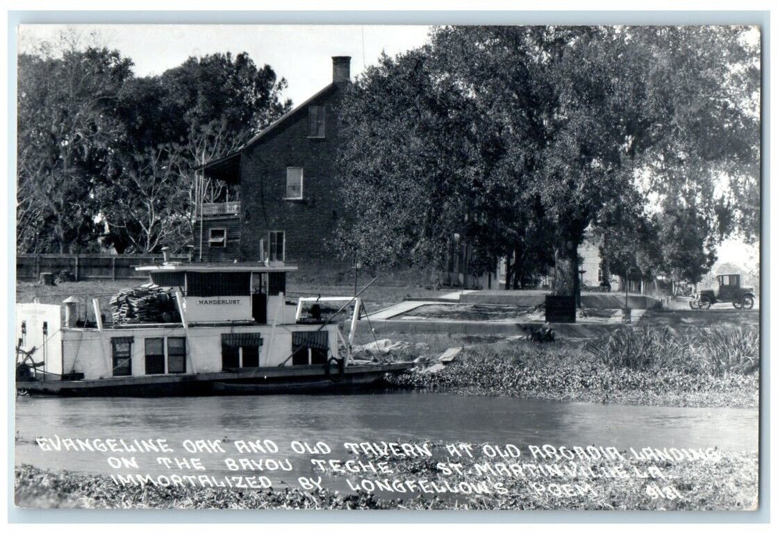 c1950\'s Old Tavern Arcadia Landing Bayou St. Martinville LA RPPC Photo Postcard