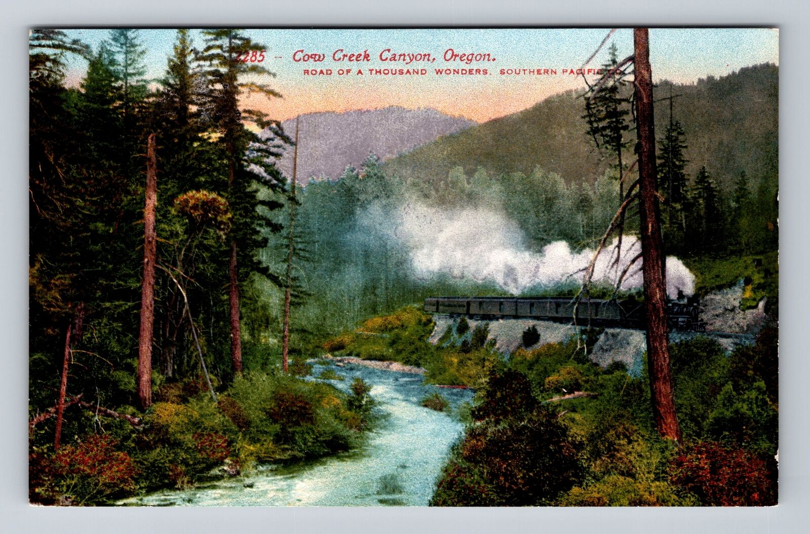 Cow Creek Canyon OR-Oregon, Scenic Train View, Antique, Vintage Postcard