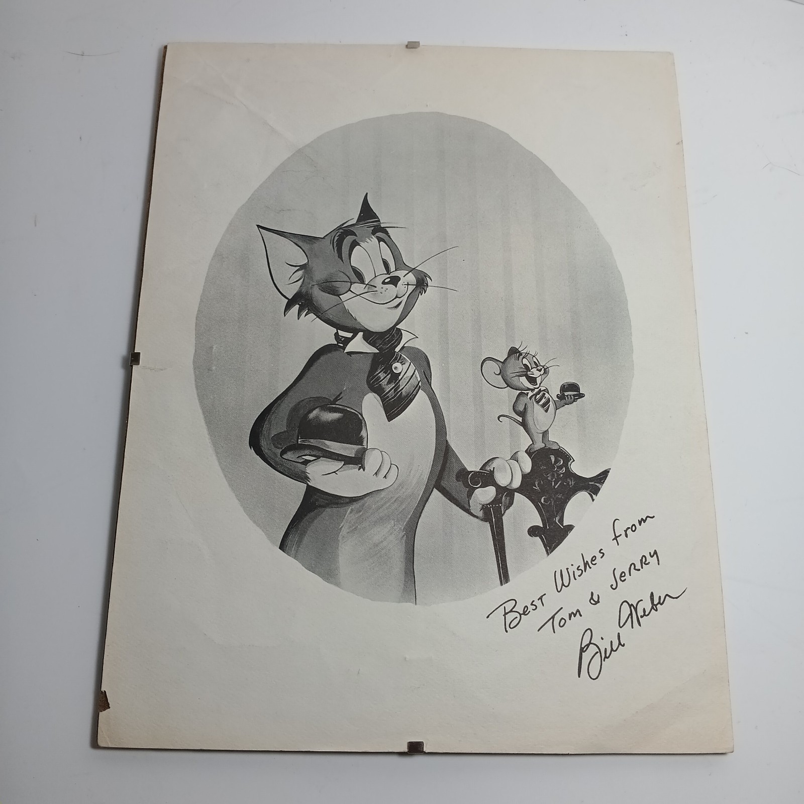 Vintage Bill Weber Tom & Jerry Cartoon Artist 1940s Signed Autograph Art Print Vintage Bill Weber Tom & Jerry Cartoon Artist 1940s Signed Autograph Art Print