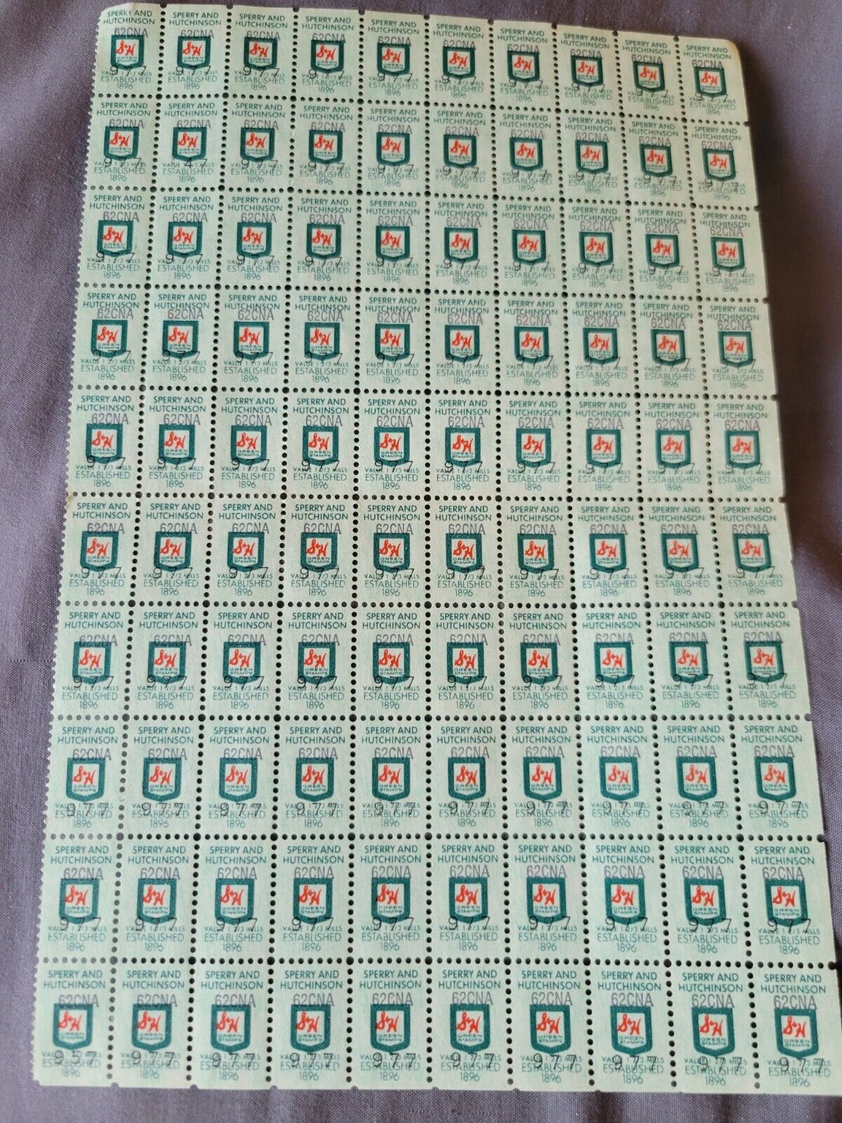 Sherry And Hutchinson Stamp sheet from 1969 in EX/MINT condition 