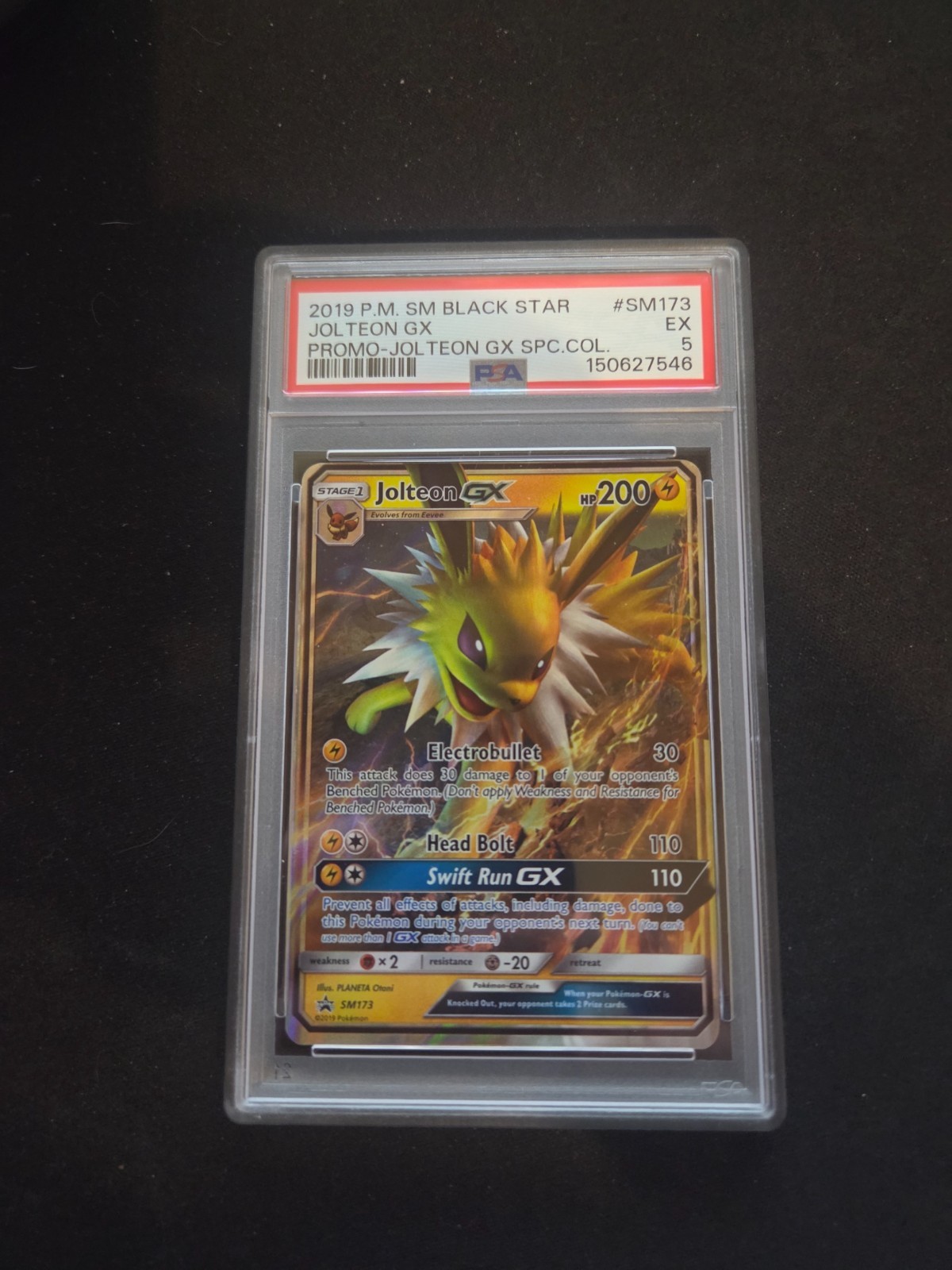 2019 Pokemon Sun & Moon Black Star Promo Jolteon GX #SM173 PSA 5 EX
