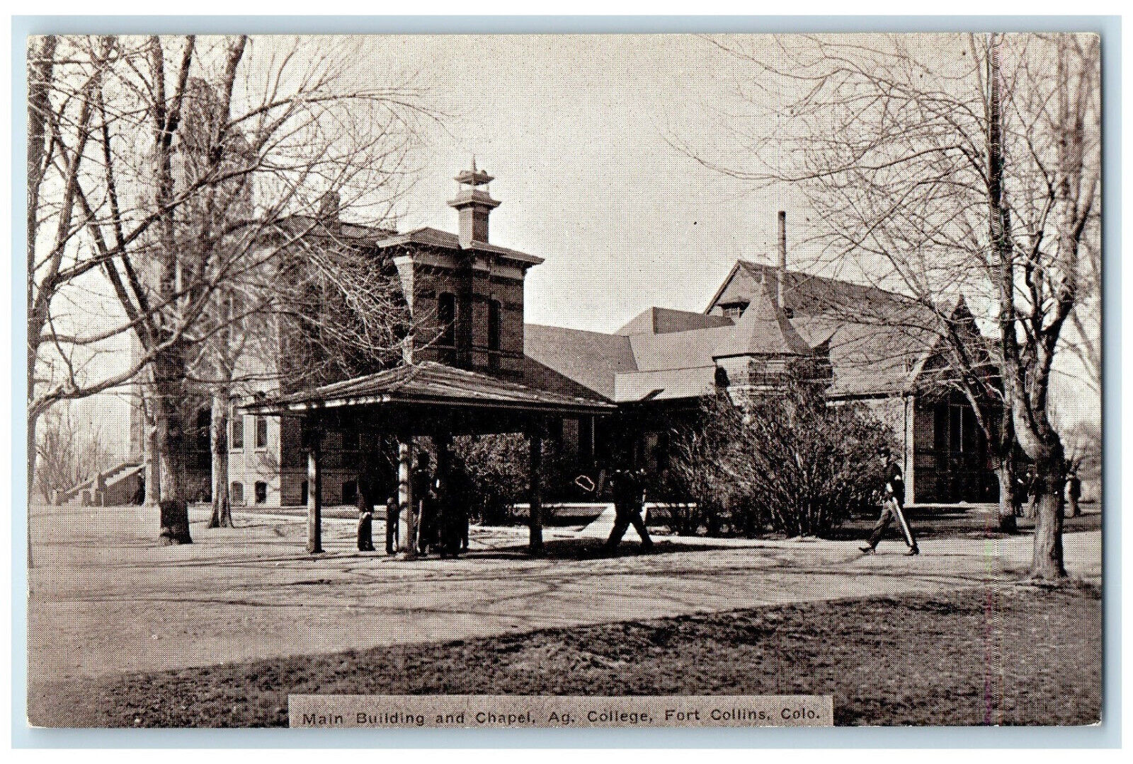 c1940's Main Building and Chapel Ag. College Fort Collins Colorado CO Postcard