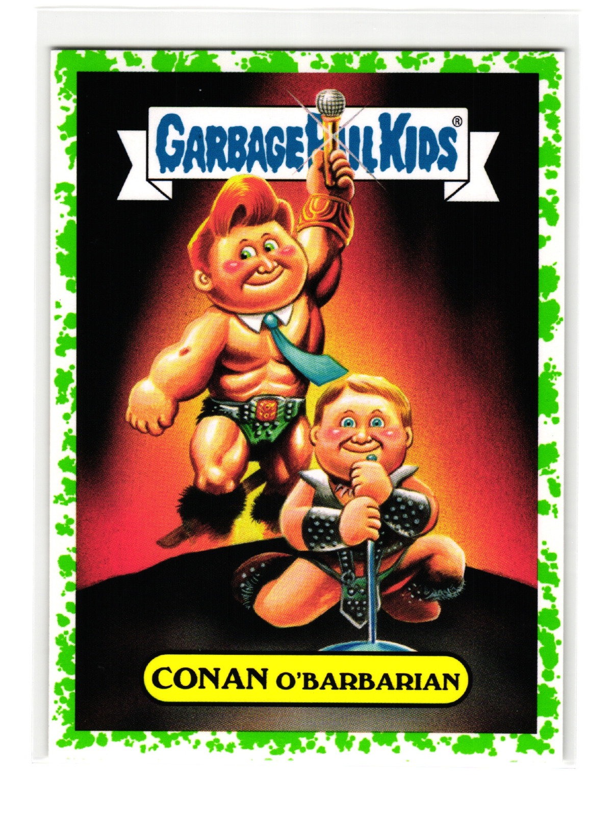 Conan O'Barbarian 2016 Topps Garbage Pail Kids Late Night Parody Sticker Card 2a