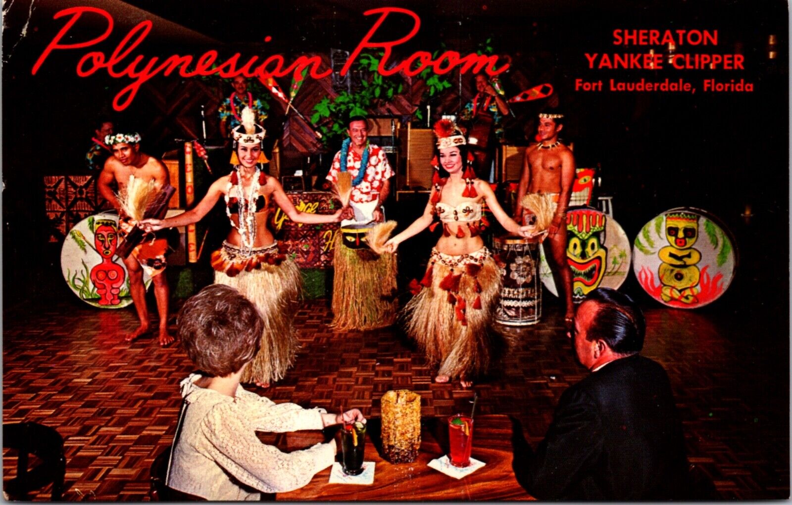 Postcard Polynesian Room at Sheraton Yankee Clipper in Fort Lauderdale, Florida
