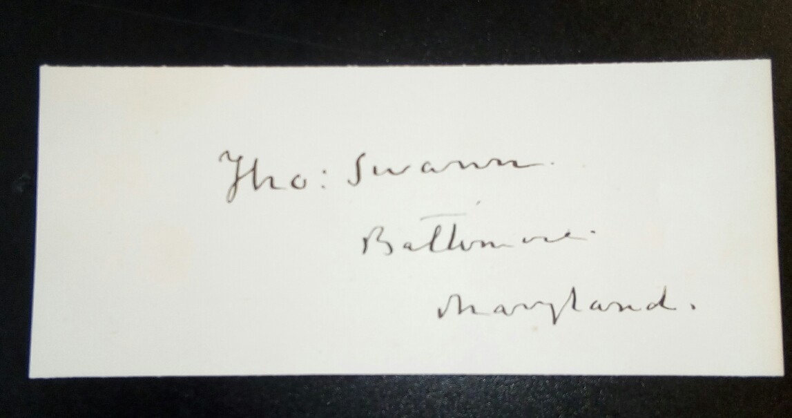 Thomas Swann (1809 – 1883) Autograph  - Reconstruction era Republican 