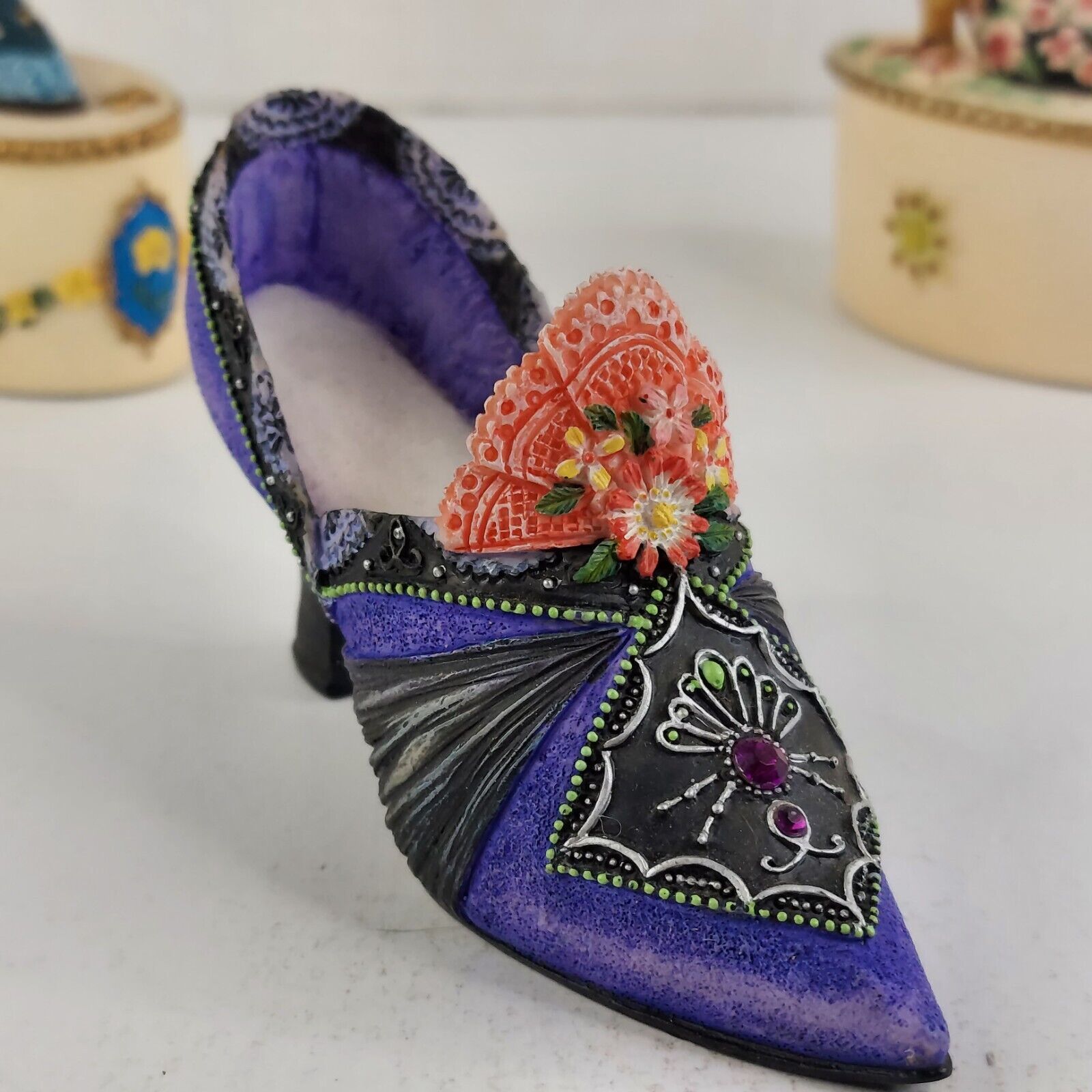Willow Hall Shoe Trinket Box Purple Passion