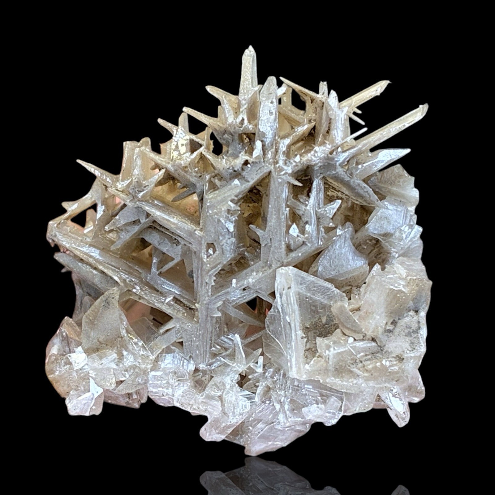 Cerussite Crystal Cluster on Galena Matrix Natural rare Mineral Display Specimen