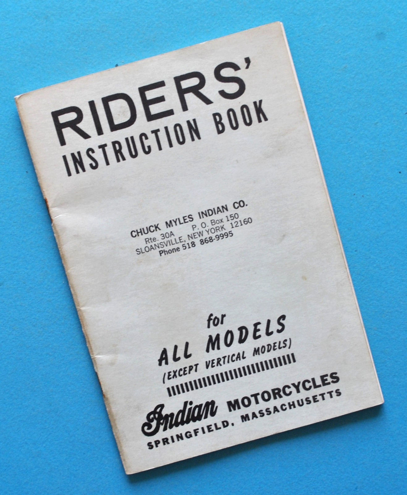 Vintage 1940's-1951 Indian Motorcycle Scout Chief 74 & 80 Rider Instruction Book Vintage 1940's-1951 Indian Motorcycle Scout Chief 74 & 80 Rider Instruction Book