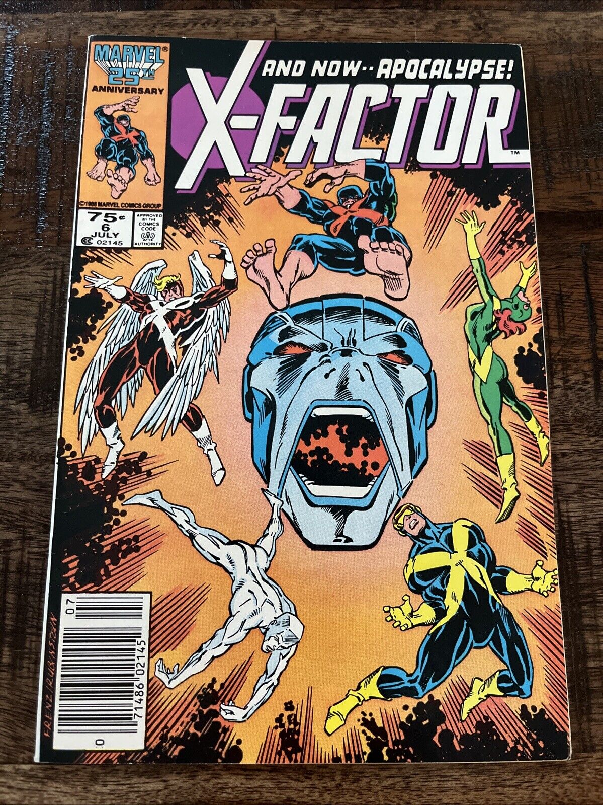 X-Factor # 6 NEWSSTAND - 1st Full Apocalypse - Marvel Comics - NM-