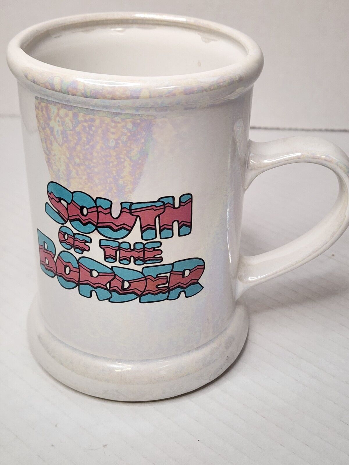 Vintage Pedro's South of the Border Mug Iridescent Purple Coffee Tea Cup Tall