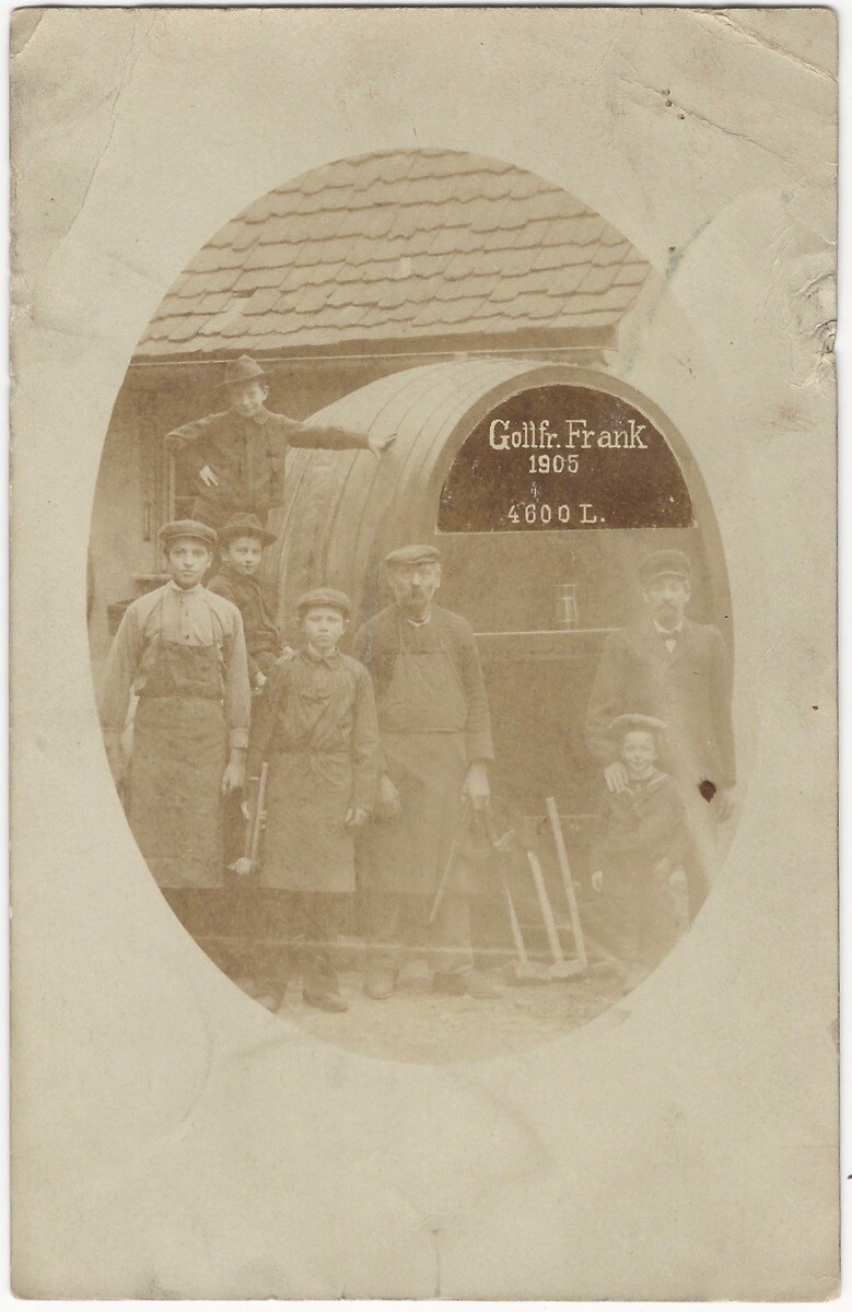 German Barrel Cooper Workshop Original 1905 Occupational Real Photo Postcard German Barrel Cooper Workshop Original 1905 Occupational Real Photo Postcard