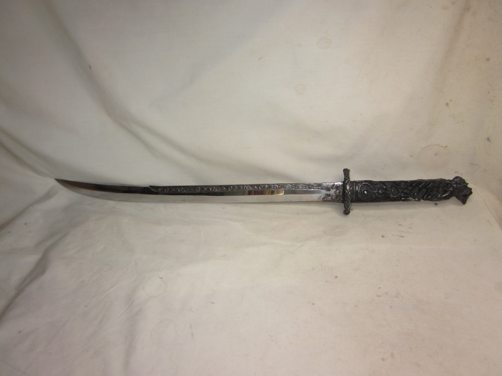 vintage Chinese Sword ornate hard polymer? dragon handle stainless 21 vintage Chinese Sword ornate hard polymer? dragon handle stainless 21