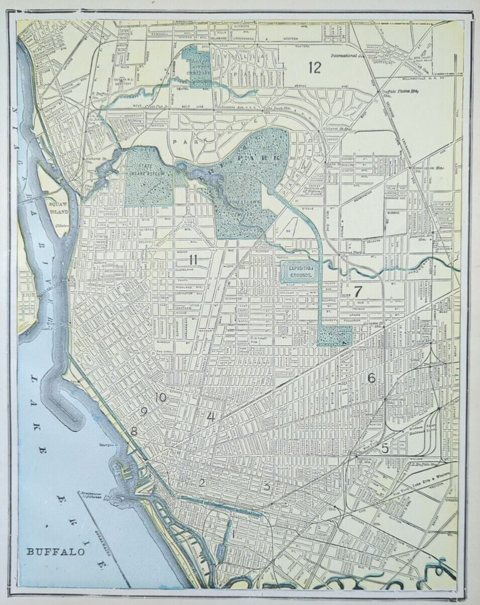 Vintage 1899 BUFFALO NEW YORK Map 11\