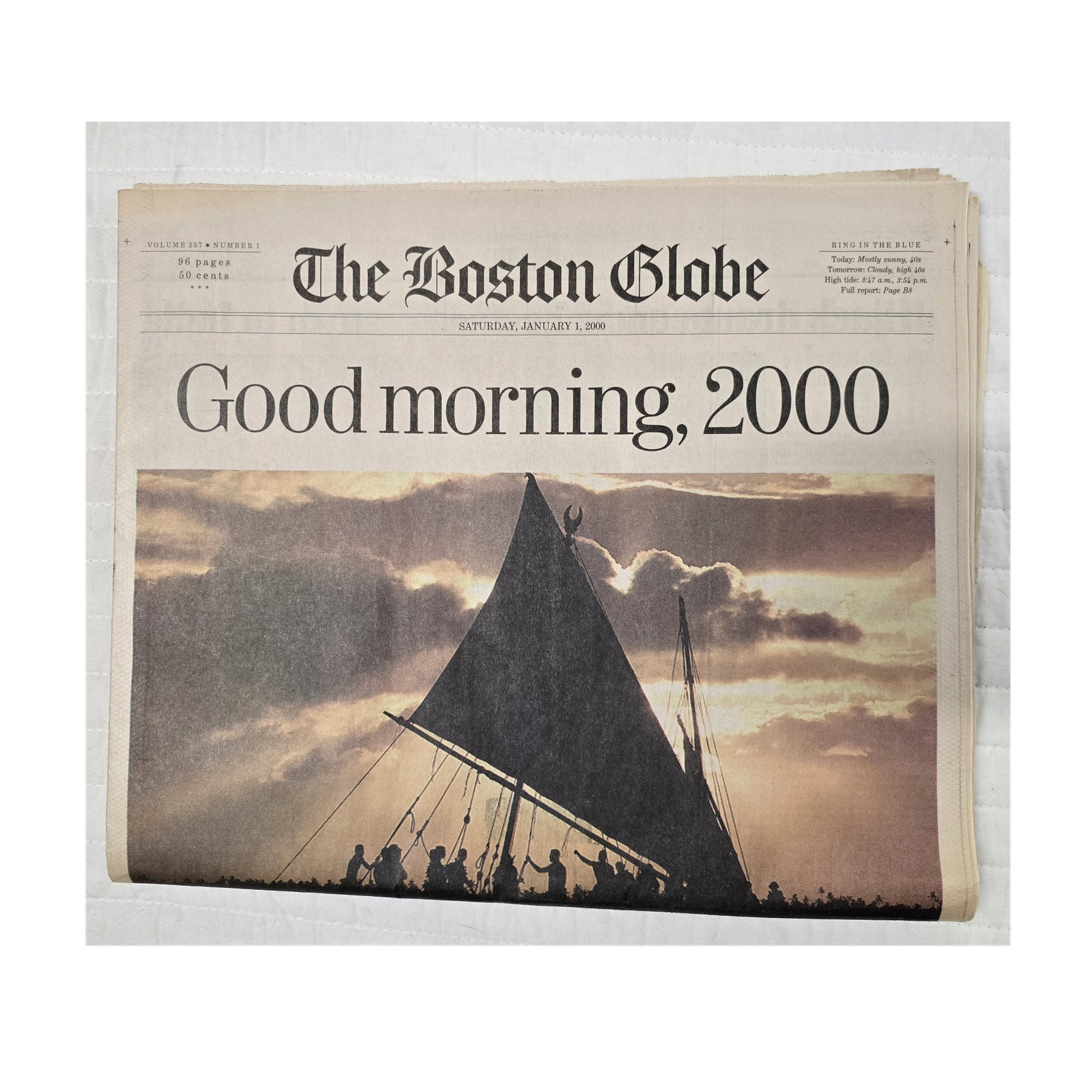 Vintage The Boston Globe Millennium Edition January 1, 2000 Y2K Newspaper