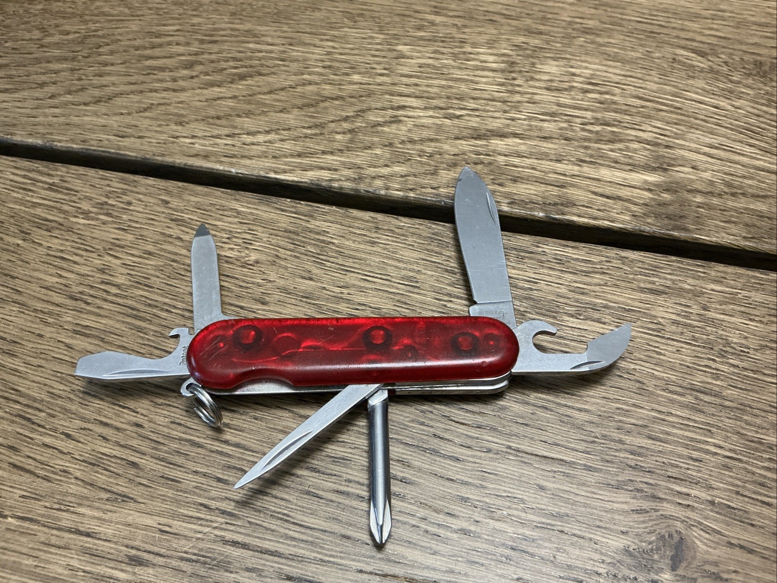 Vintage Wenger Delemont Highlander Translucent Red Swiss Army Knife Vintage Wenger Delemont Highlander Translucent Red Swiss Army Knife