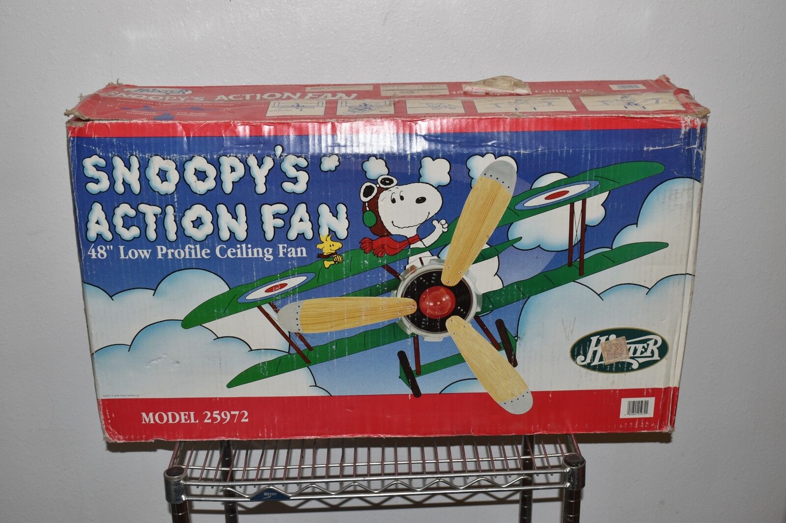 Snoopy Peanuts Woodstock Flying Ace 48” Hunter Action Ceiling Fan -NEW   (VWD62)