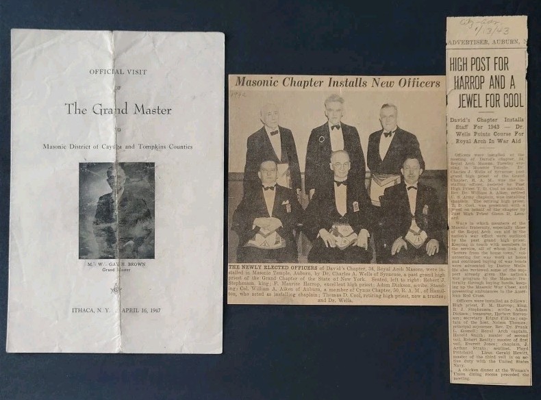 1940s Masonic Lodge Grand Master Visit Program And News Clippings