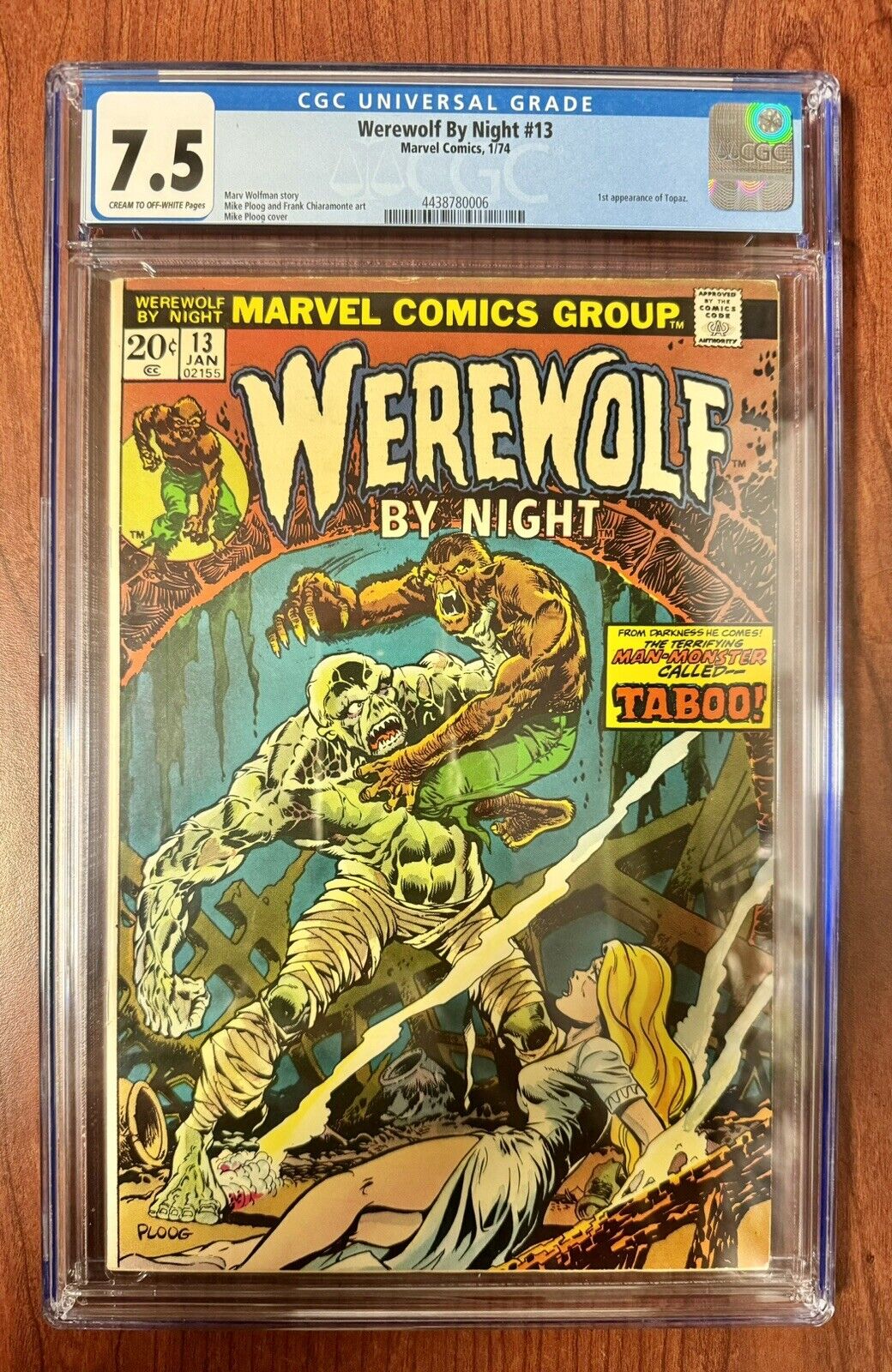 Werewolf By Night #13 (1974) CGC 7.5 1st Appearance Of Topaz