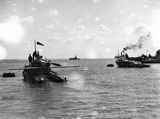 Schneider Trophy Race held at C A Supermarine SB6 plane is towed b- Old Photo