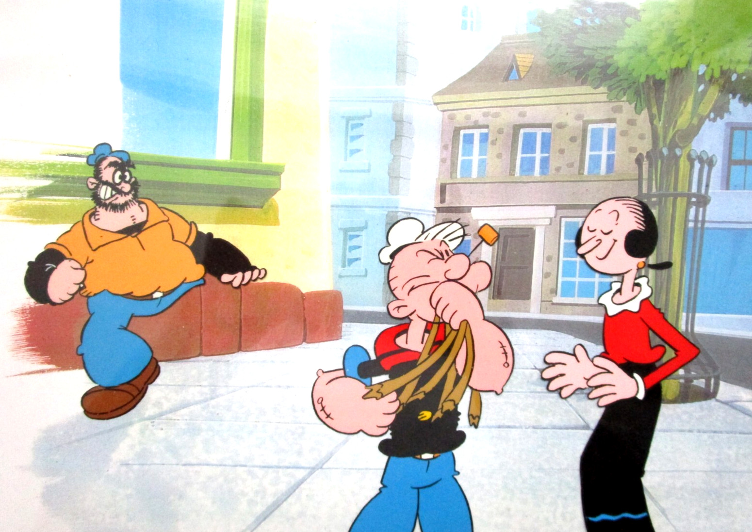 1980's POPEYE HANNA-BARBERA ORIGINAL PRODUCTION CEL sailor fighting Brutus