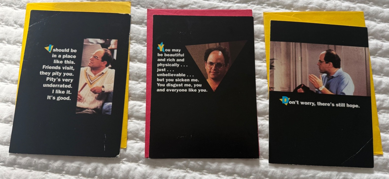 LOT OF 3 VINTAGE SEINFELD GREETING CARDS ALL 3 GEORGE LOT OF 3 VINTAGE SEINFELD GREETING CARDS ALL 3 GEORGE