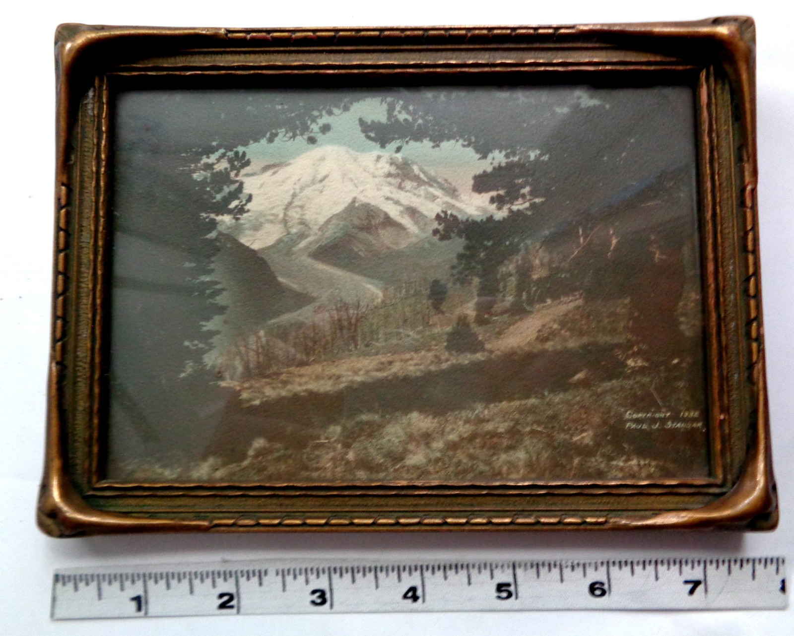 Antique Original 1932 Paul J Standar Photo Print Mount Rainier Washington Framed Antique Original 1932 Paul J Standar Photo Print Mount Rainier Washington Framed