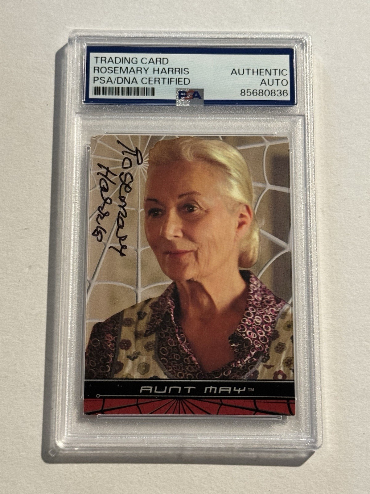 ROSEMARY HARRIS SIGNED AUTO 2002 Topps Marvel Spider-Man Aunt May #5 PSA