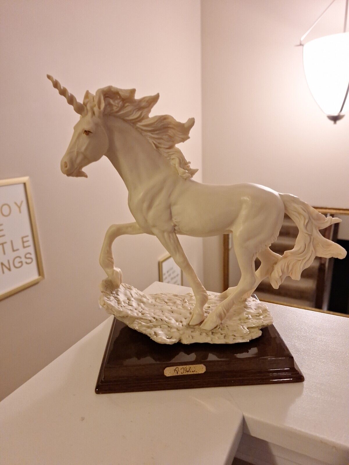 RARE 1983 Unicorn Sculpture by A. Belcari Auro Hand Made In Italy 