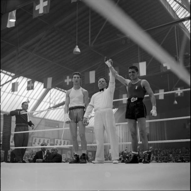 European Boxing Championships 1959 Lucerne amateurs Dampc Benvenuti Old Photo