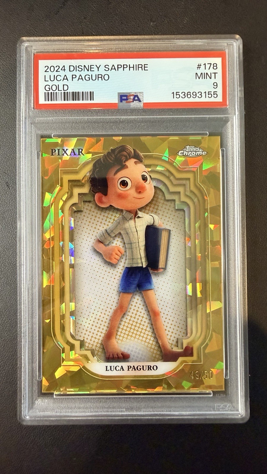LUCA PAGURO 2024 TOPPS DISNEY SAPPHIRE GOLD 🤩, /50‼️psa 9