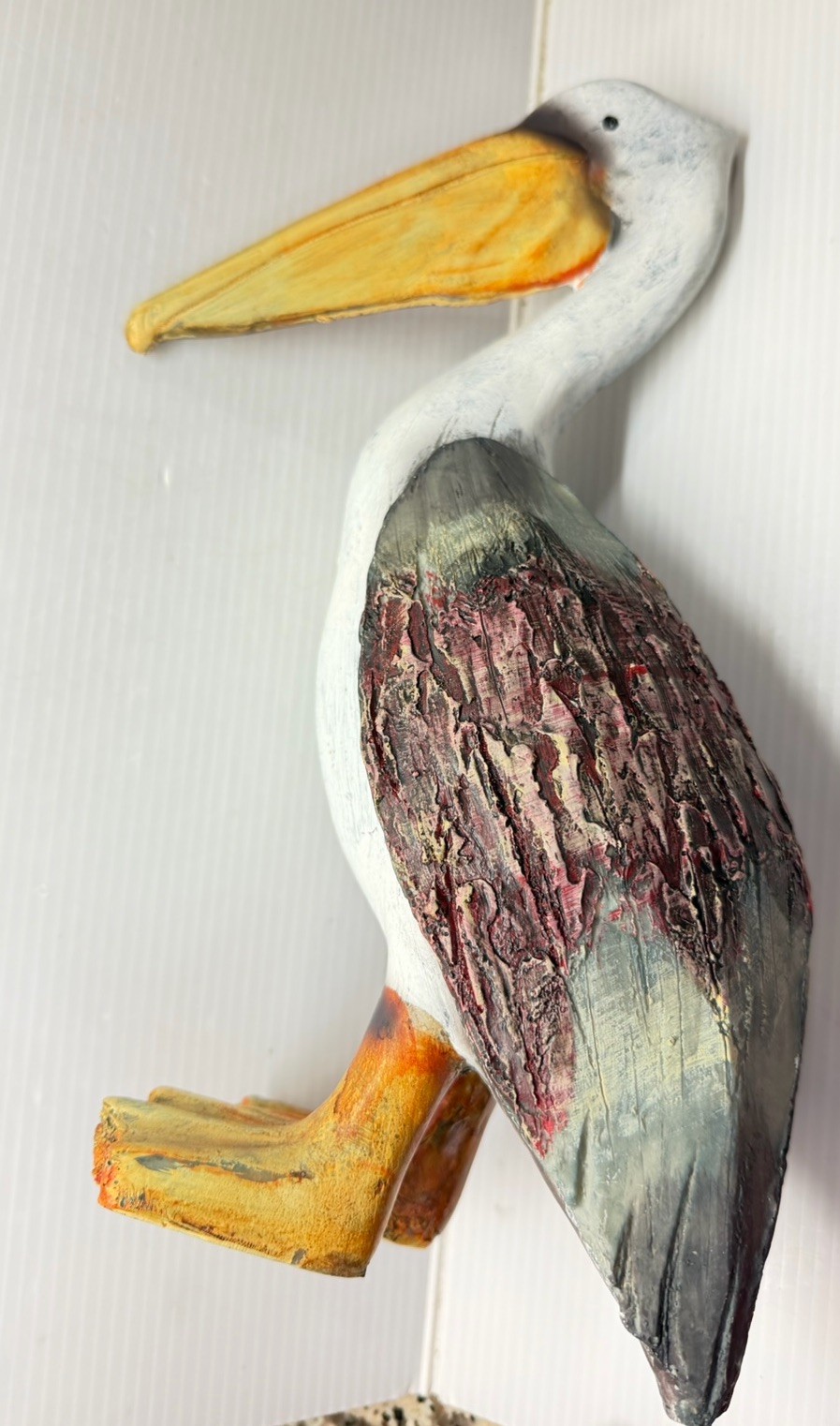 VTG Pelican Hand Crafted Painted Nautical Resin Wood Look 11.5” Figurine VTG Pelican Hand Crafted Painted Nautical Resin Wood Look 11.5” Figurine