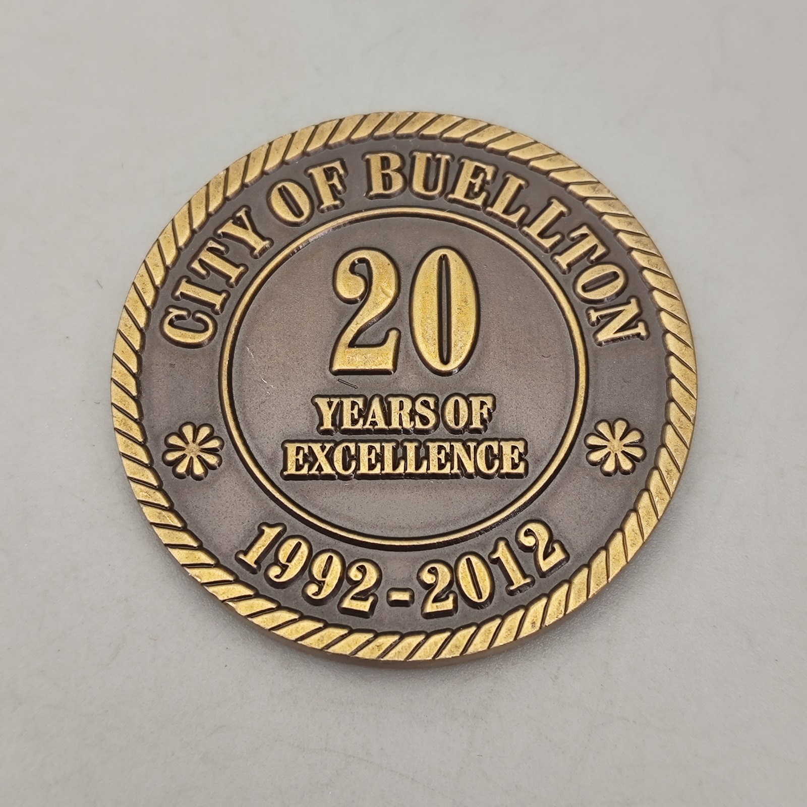 City of Buellton California 20 Years of Excellence Challenge Coin