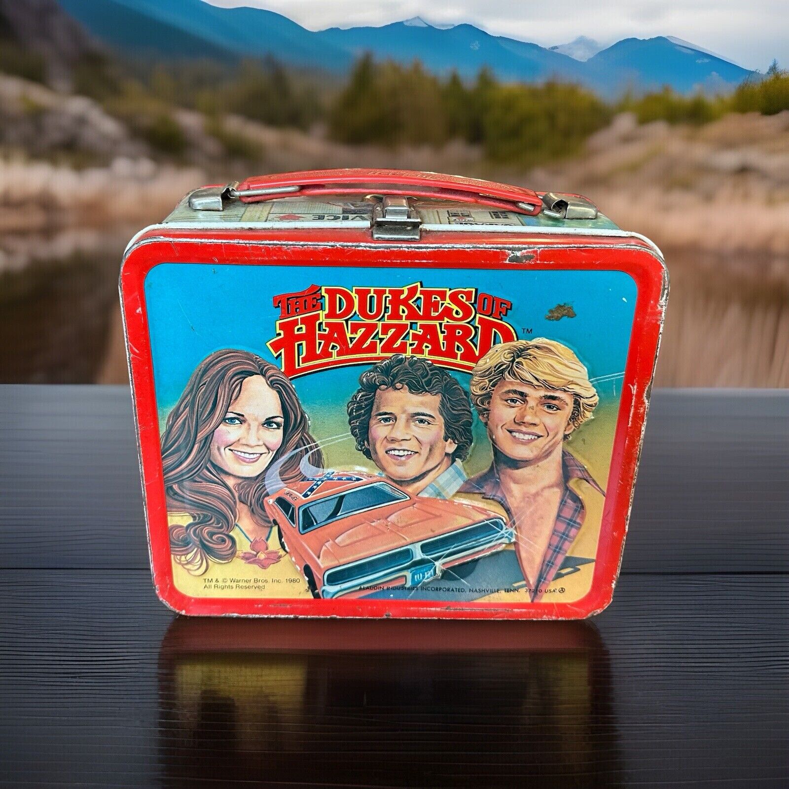 Vintage 1980 DUKES OF HAZARD Metal Lunch Box No Thermos Lunchbox Aladdin Clean